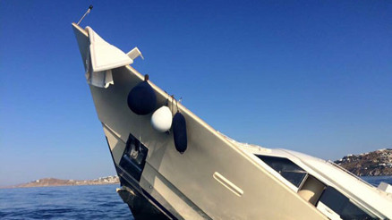 Yunanistanın Mikonos Adasında iş adamı İshak Ceritin yatı battı Yunanistanın Mikonos Adasında iş adamı İshak Ceritin yatı battı