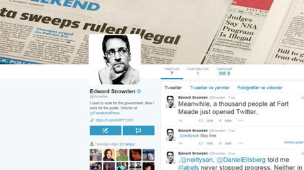 Edward Snowden twittera girdi