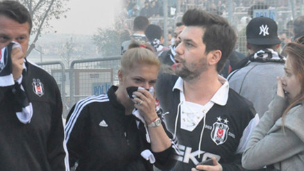Elçin Sangu ve sevgilisi Yunus Özdiken, Beşiktaş maçında biber gazına maruz kaldı