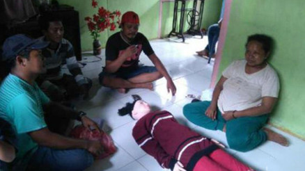 Şişme kadını melek sandılar