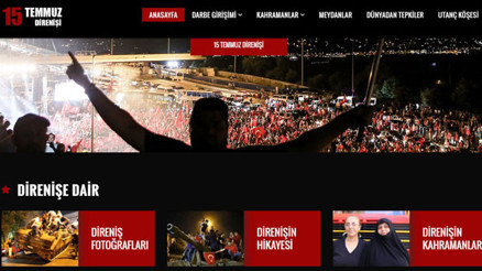 15 Temmuza özel internet sitesi yayında