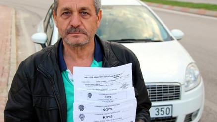 Sürücüye 2 saniye arayla 611 lira trafik cezası kesildi