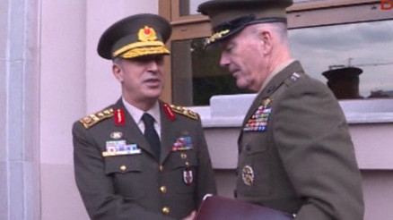 Genelkurmay Başkanları Hulusi Akar ve Joseph Dunfordun görüşmesi