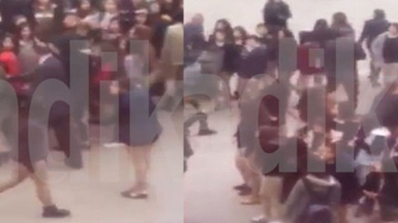 ‘Kadına şiddete hayır’ diyen öğrencilere şiddet ‘Kadına şiddete hayır’ diyen öğrencilere şiddet