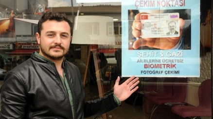 Şehit aileleri ve gazilere ücretsiz biyometrik fotoğraf desteği