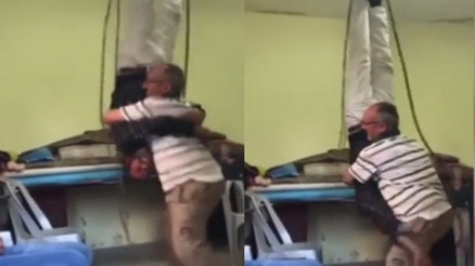 Tavana astı, çığlık çığlığa çekiştirdi