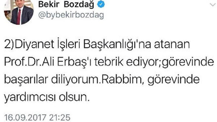 Diyanet İşleri Başkanlığına Prof. Dr. Ali Erbaş atandı