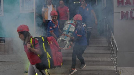 Yangın tatbikatı gerçeği aratmadı
