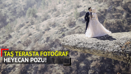 Taş Terasta poz heyecanı
