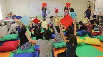 Geri Gönderme Merkezinde çocuklar için oyun atölyesi