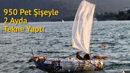 Atık pet şişelerden yapılan tekne denize indirildi