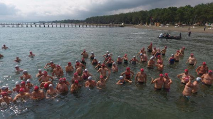 Terme uluslararası açık su yüzme yarışları yapıldı