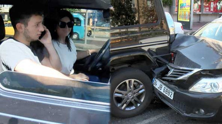 Beşiktaşta zincirleme kaza Sibel Can ve oğlunu korkutan olay