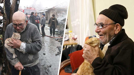 Dünya onu yangından sonra kedisi ile objektiflere yansıdığı fotoğraf ile tanımıştı
