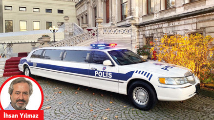 Kime gelmiş olabilir... Saray kapısında polis limuzini