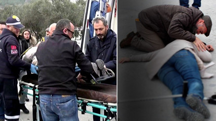 Kazada yaralanan eşini elini tutup; Ne olur dayan karıcığım diye seslendi