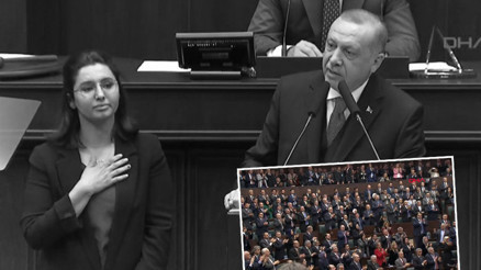 Cumhurbaşkanı Erdoğan kürsüyü Gülay Demire bıraktı AK Parti grubu ayakta alkışladı