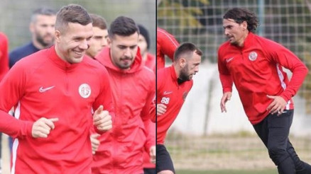 Podolski ve Ersan, Antalyaspor antrenmanında