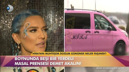 Demet Akalın kızı Hira’ya 6. yaş günü hediyesi 270 bin TL değerinde minibüs hediye etmişti. İşte Hira’nın hediyesini ilk gördüğü o anlar...