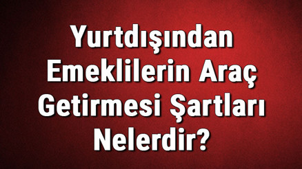 Yurtdışından Emeklilerin Araç Getirmesi Şartları Nelerdir