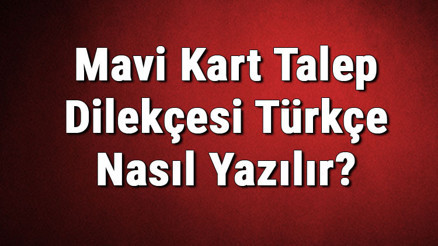 Mavi Kart Talep Dilekçesi Türkçe Nasıl Yazılır