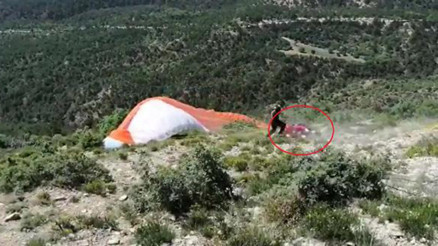 Nallıhanda yamaç paraşütü kazasında 2 pilot hafif yaralandı