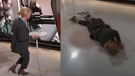 İsveçte televizyon muhabiri canlı yayın sırasında bayıldı