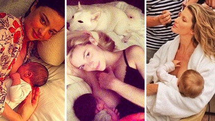 Bebeğini emziren ünlü anneler