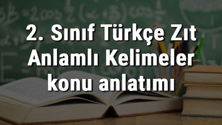 2. Sınıf Türkçe Zıt Anlamlı Kelimeler konu anlatımı