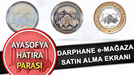 Ayasofya hatıra parası Darphane e-Mağaza ekranı: Darphane Ayasofya parası nasıl alınır Ayasofya hatıra parası Darphane e-Mağaza ekranı: Darphane Ayasofya parası nasıl alınır
