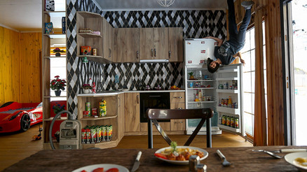 Ters Ev çocukların ilgi odağı oldu