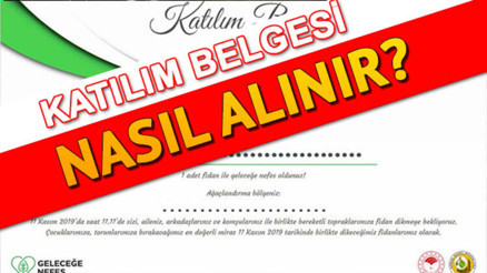 Geleceğe Nefes Ol başvurusu nasıl yapılır Geleceğe Nefes kampanyası katılım belgesi ekranı