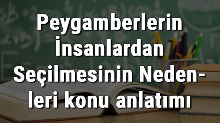 6. Sınıf Din Kültürü Ve Ahlak Bilgisi Peygamberlerin İnsanlardan Seçilmesinin Nedenleri konu anlatımı