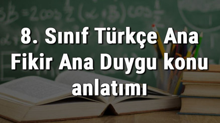 8. Sınıf Türkçe Ana Fikir Ana Duygu konu anlatımı