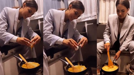 Oyuncu Demet Özdemir karavanda omlet yaptı
