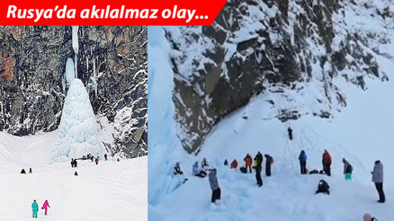 Rusyada şoke eden olay, şelaledeki buz sarkıtı can aldı