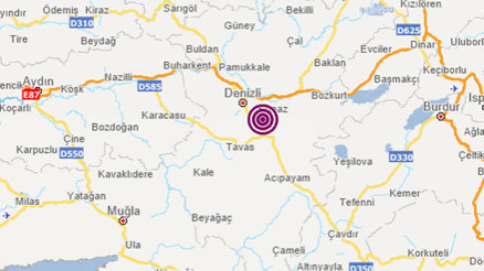 Denizli Pamukkalede 4 büyüklüğünde deprem