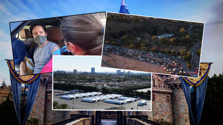 ABDnin en büyük eğlence parkı Disneyland koronavirüs aşısı olmak isteyenlerle dolup taştı