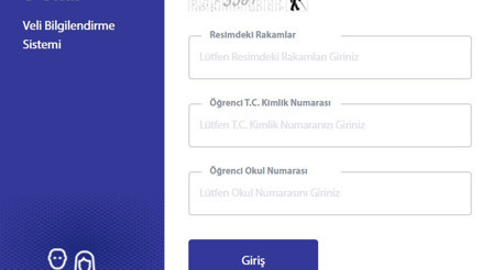 E Okul Veli Bilgilendirme Sistemi Giriş Ekranı: Ortalama hesaplama ve karne notu görüntüleme