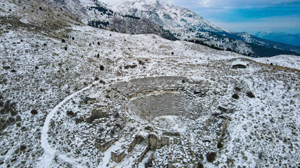 Karla kaplı Sagalassosun havadan görüntüsü hayran bıraktı