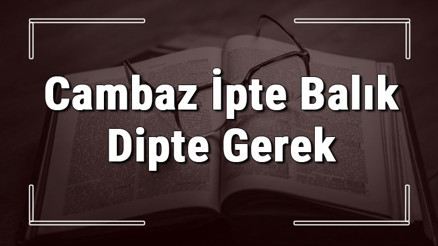 Cambaz İpte Balık Dipte Gerek atasözünün anlamı ve örnek cümle içinde kullanımı (TDK) Cambaz İpte Balık Dipte Gerek atasözünün anlamı ve örnek cümle içinde kullanımı (TDK)