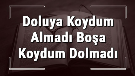 Doluya Koydum Almadı Boşa Koydum Dolmadı atasözünün anlamı ve örnek cümle içinde kullanımı (TDK)