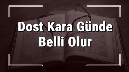 Dost Kara Günde Belli Olur atasözünün anlamı ve örnek cümle içinde kullanımı (TDK)
