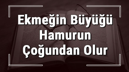 Ekmeğin Büyüğü Hamurun Çoğundan Olur atasözünün anlamı ve örnek cümle içinde kullanımı (TDK)