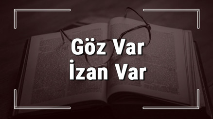 Göz Var İzan Var atasözünün anlamı ve örnek cümle İçinde Kullanımı (TDK)