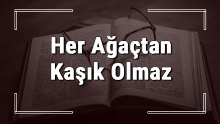 Her Ağaçtan Kaşık Olmaz atasözünün anlamı ve örnek cümle içinde kullanımı (TDK) Her Ağaçtan Kaşık Olmaz atasözünün anlamı ve örnek cümle içinde kullanımı (TDK)