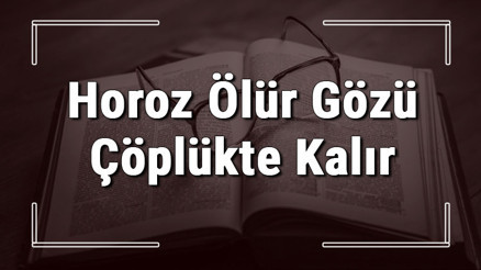 Horoz Ölür Gözü Çöplükte Kalır atasözünün anlamı ve örnek cümle içinde kullanımı (TDK)