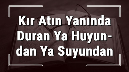 Kır Atın Yanında Duran Ya Huyundan Ya Suyundan atasözünün anlamı ve örnek cümle içinde kullanımı (TDK)