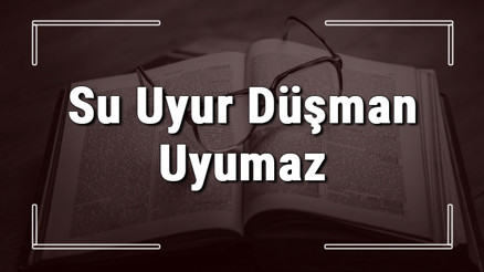 Su Uyur Düşman Uyumaz atasözünün anlamı ve örnek cümle içinde kullanımı (TDK) Su Uyur Düşman Uyumaz atasözünün anlamı ve örnek cümle içinde kullanımı (TDK)