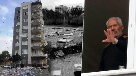 Antalyada bir kişi eline geçeni balkondan attı